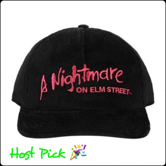 A Nightmare on Elm Street Embroidered Logo Corduroy Adjustable Snapback Hat OSFM - Picture 1 of 5
